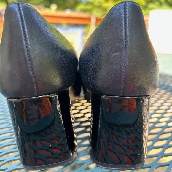 John Fluevog Gilda heels - matte white, patent black - size 6.5 made in Portugal - Picture 9 of 9